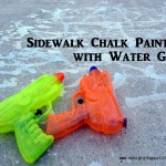 Sidewalk Chalk Paint with Water Guns | mybigfathappylife.com