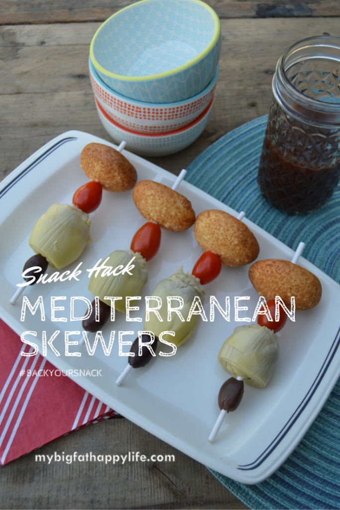 Mediterranean Skewers Snack Hack #BackYourSnack #ad | mybigfathappylife.com