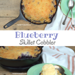 Blueberry Skillet Cobbler - the perfect summer time dessert | mybigfathappylife.com