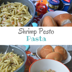 Shrimp Pesto Pasta is the perfect weeknight meal that can be made in under 15 minutes #OnePanPronto #ad | mybigfathappylife.com