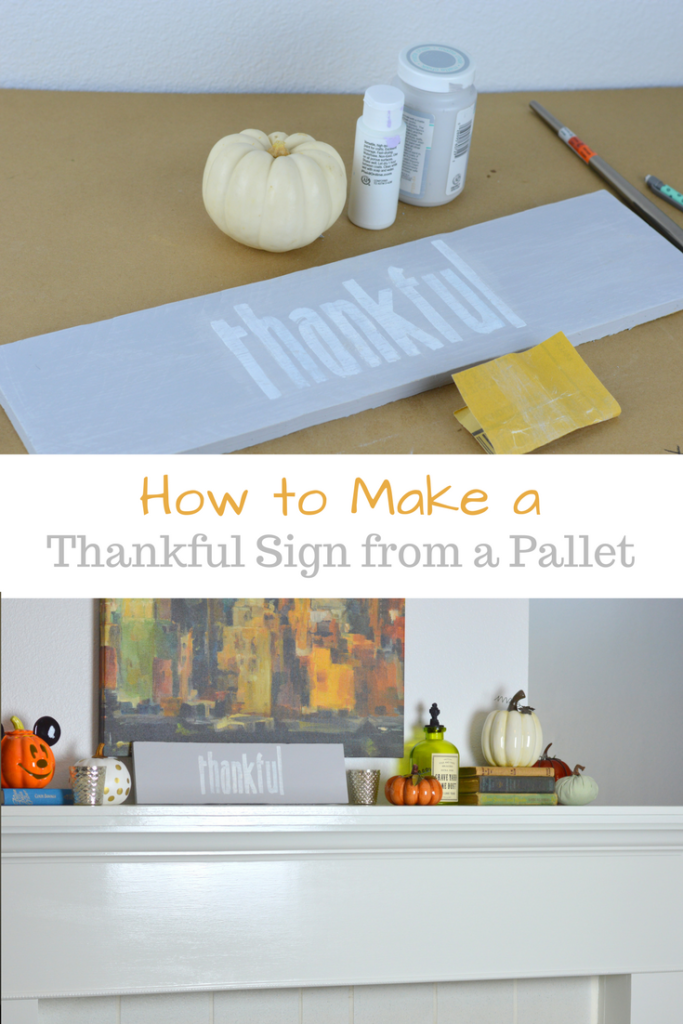 How to Make a Thankful Sign from a Pallet | mybigfathappylife.com