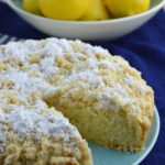 Lemon Crumble Breakfast Cake is moist, tender and full of bright lemon flavor.  #ad #TeaProudly | mybigfathappylife.com