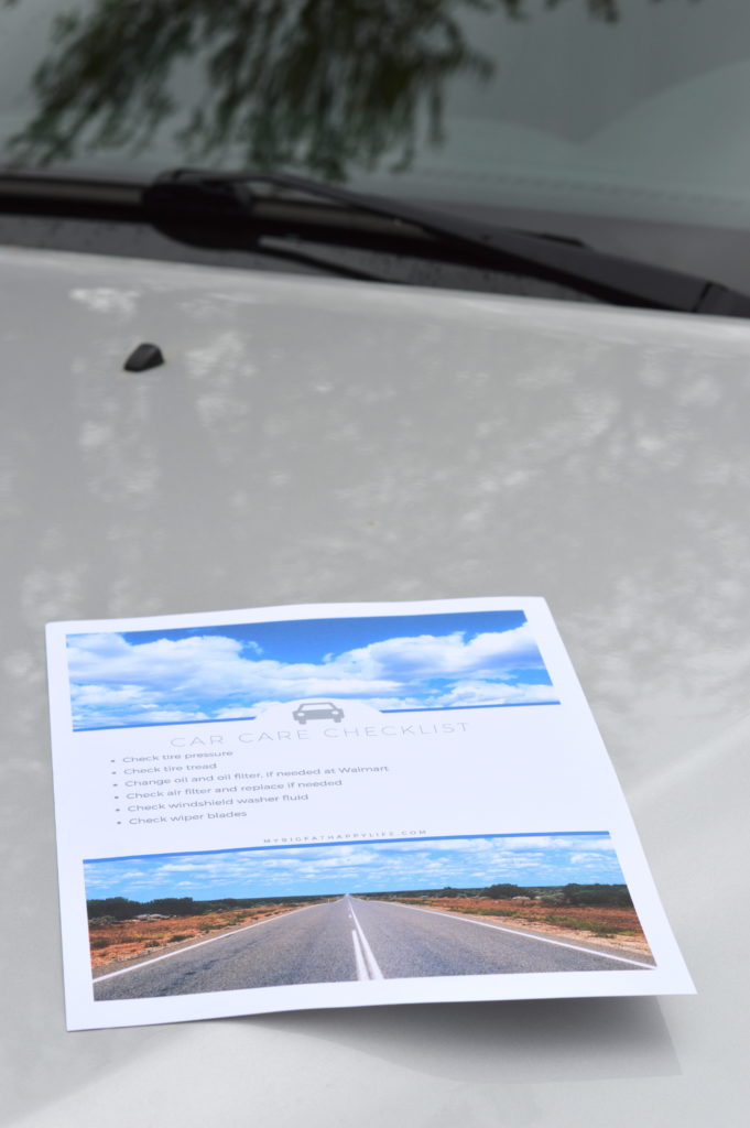 How to prepare your car for a road trip including a free printable and how to improve fuel economy and reduce emissions too. 