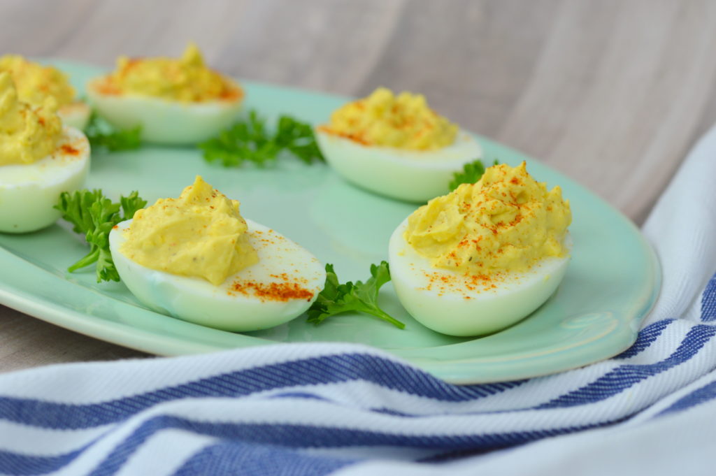 We always have so many colored eggs at Easter. This easy and delicious deviled eggs recipe are the perfect way to use them up.