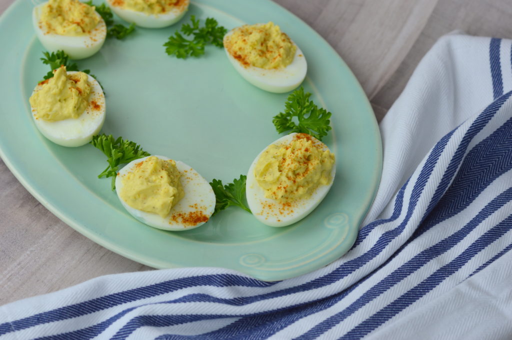 We always have so many colored eggs at Easter. This easy and delicious deviled eggs recipe are the perfect way to use them up.