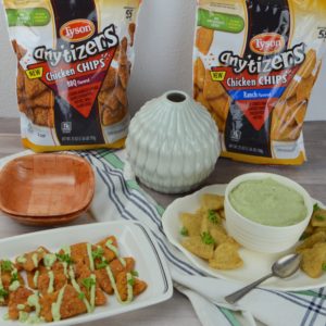 This snack hack is perfect for movie night: crispy, flavor-packed Chicken Chips with creamy jalapeño dip that is so addictive you'll be adding it to everything!