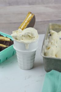 Creamy, chocolatey and marshmallowy this Moon Pie Ice Cream is easy to make and a great way to cool off this summer!