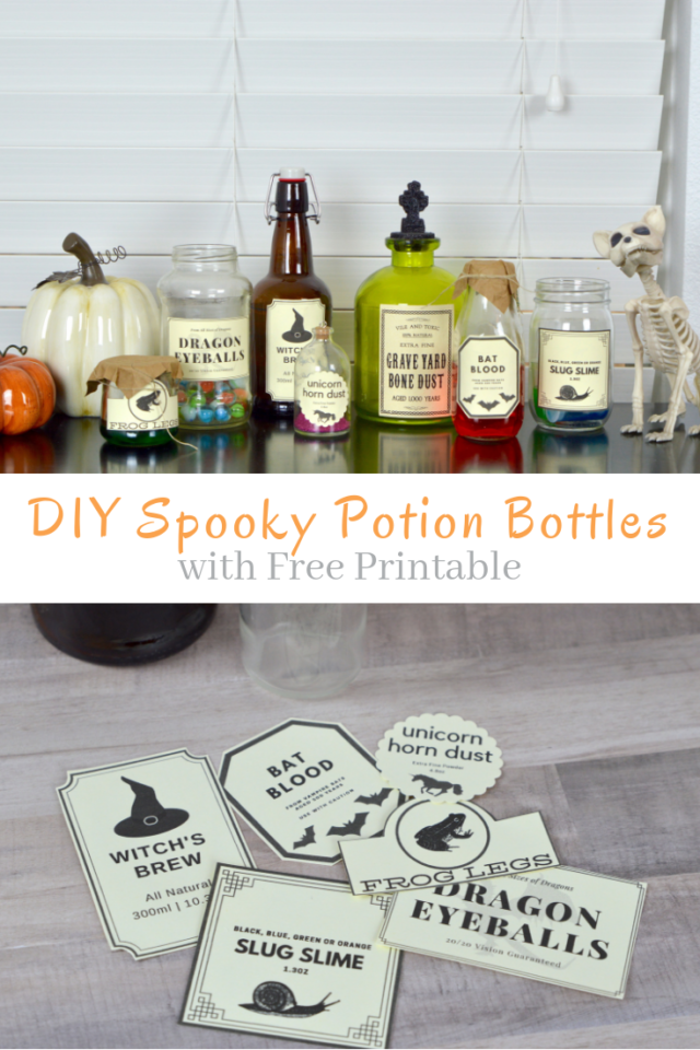 DIY Spooky Potion Bottles with Printable - My Big Fat Happy Life