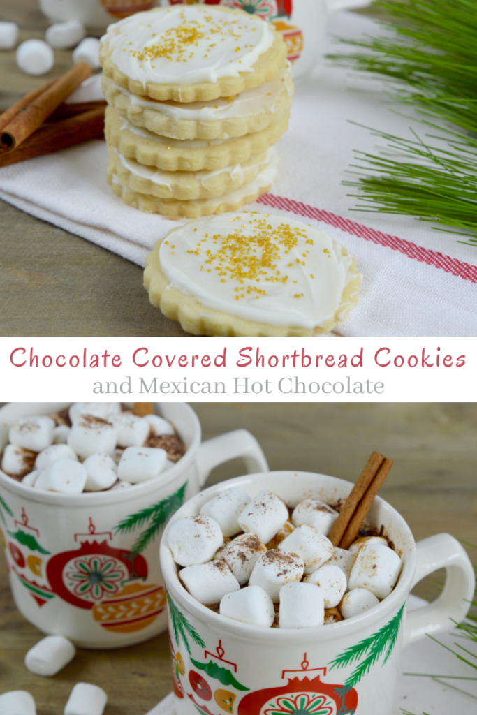 Make holiday family traditions special and memorable with these Chocolate Covered Shortbread Cookies and Mexican Hot Chocolate.