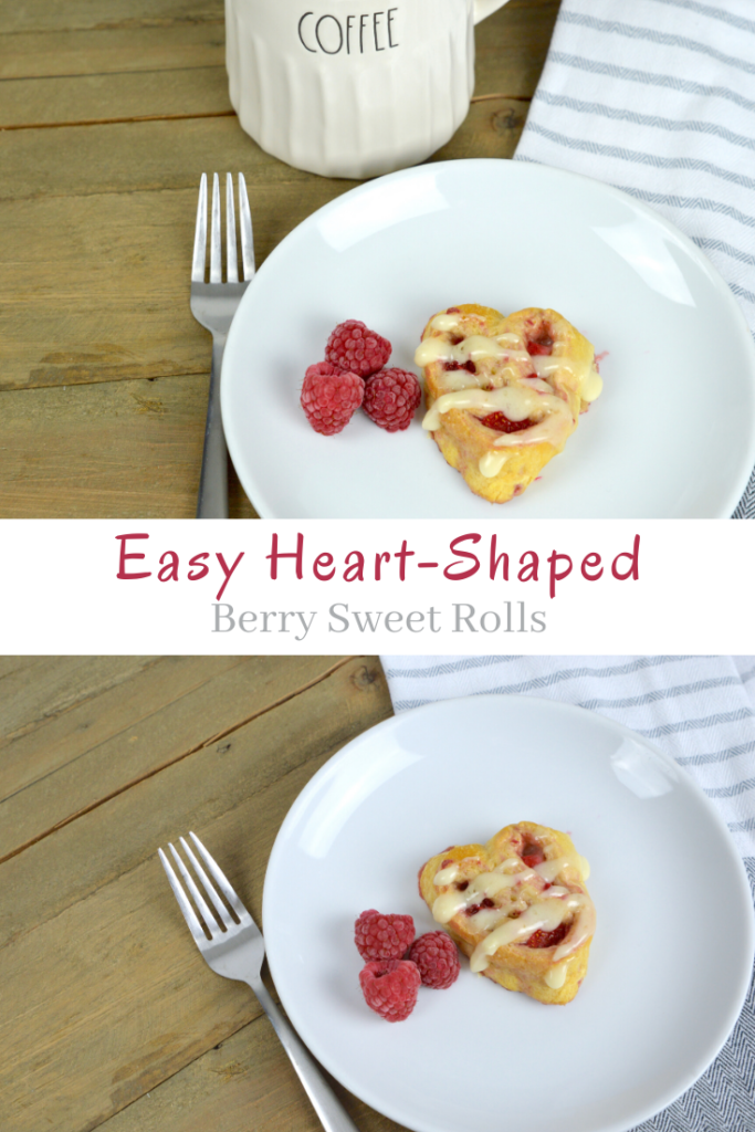 There is nothing like warm, ooey-gooey homemade heart-shaped berry sweet rolls for breakfast on Valentine's Day!