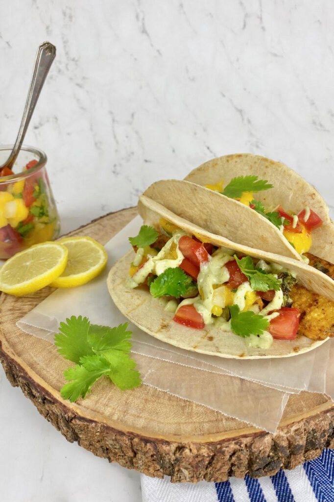 This flavorful, colorful, sweet and savory mango salsa is perfect to be used as a dip or as an addition to tacos.