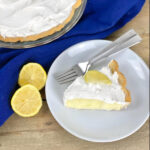 This creamy, lemony pie is easy to make and requires no baking - like a faux lemon meringue pie.