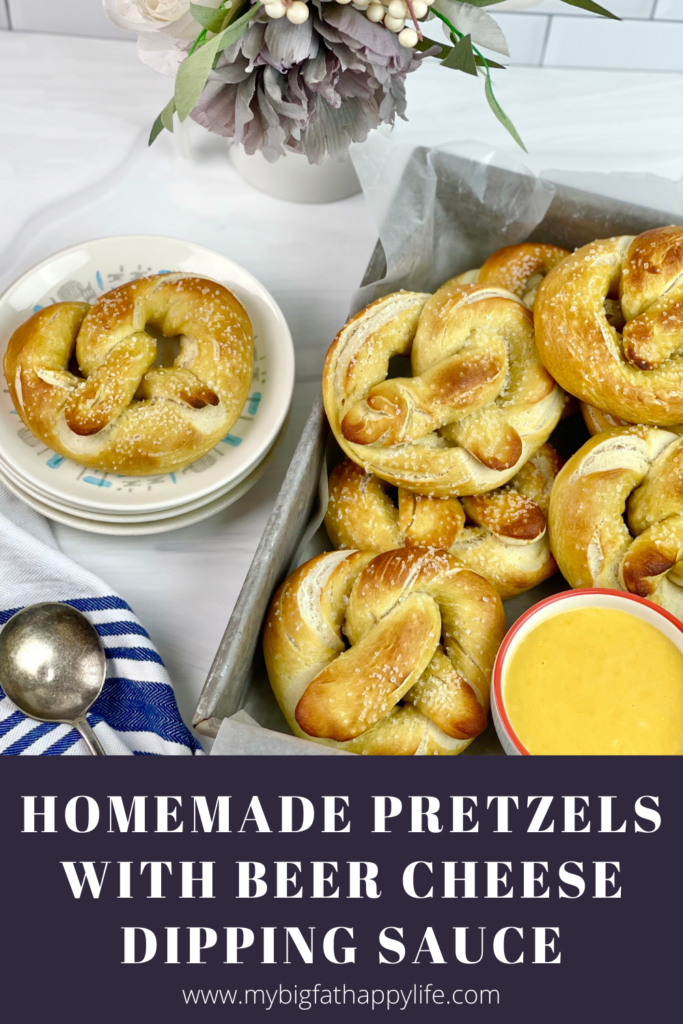 These soft and delicious homemade pretzels with a creamy beer cheese dipping sauce are easy to make and perfect for get-togethers. 