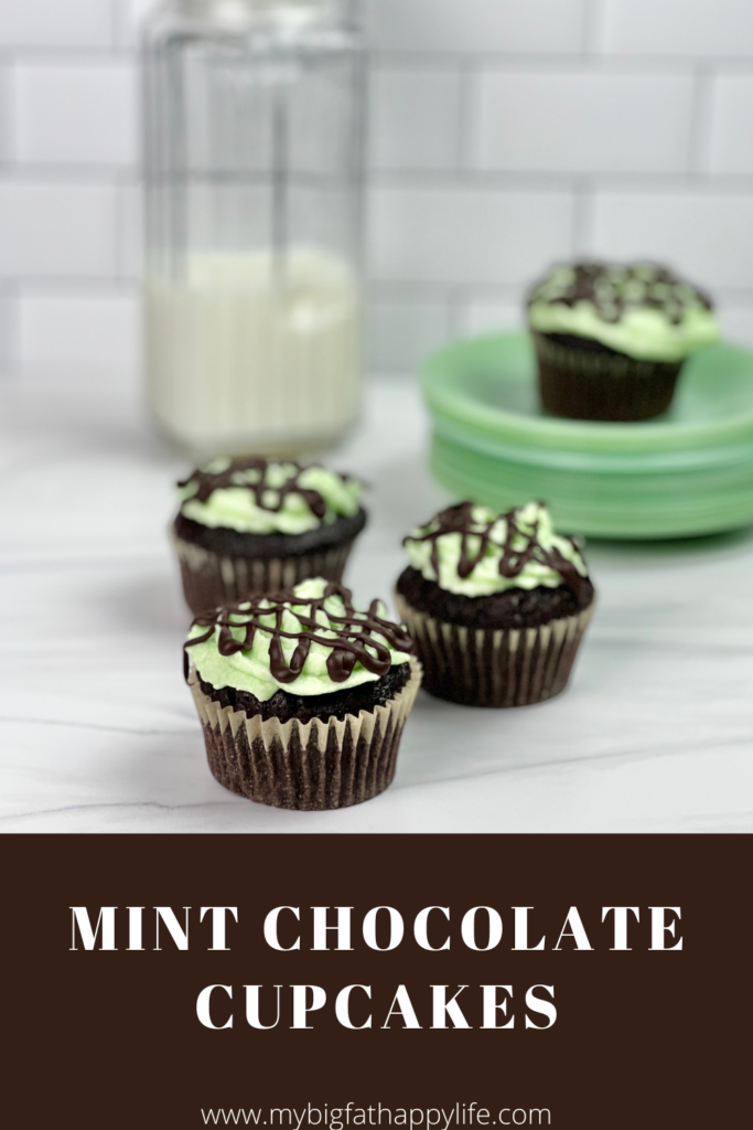 Mint Chocolate Cupcakes – moist and chocolatey cupcakes covered in fluffy mint frosting and topped with a rich chocolate ganache! 