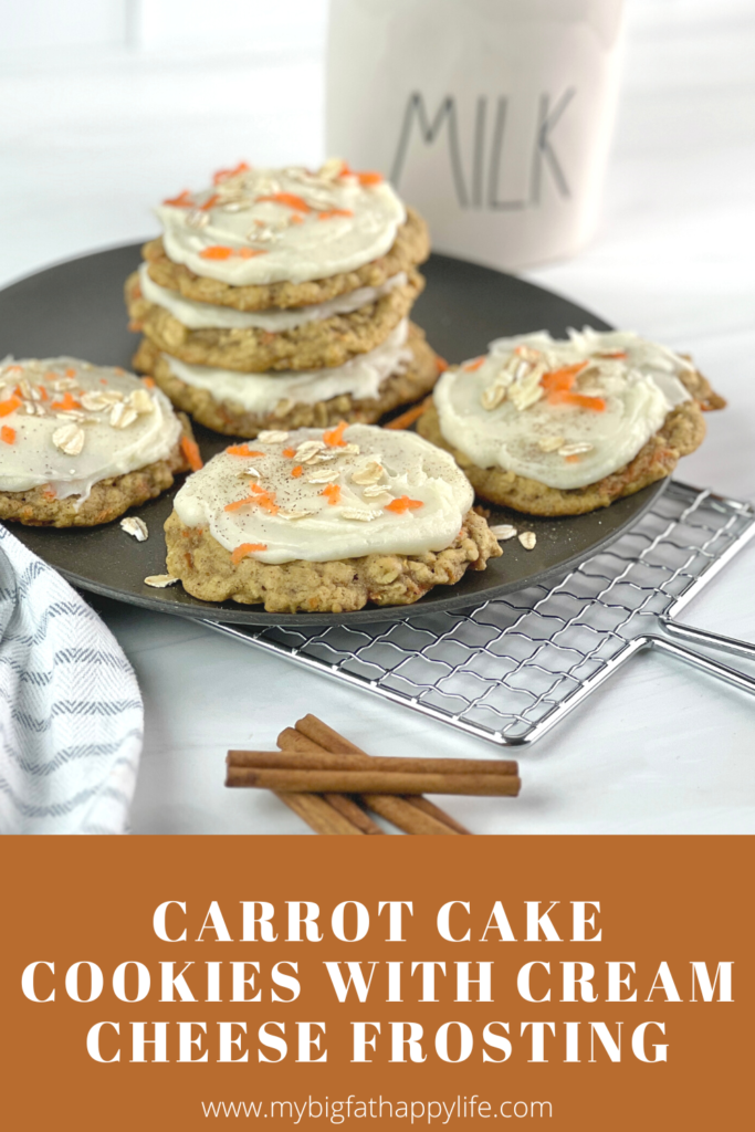 These soft and chewy carrot cake cookies with cream cheese frosting are so delicious and easy to make.