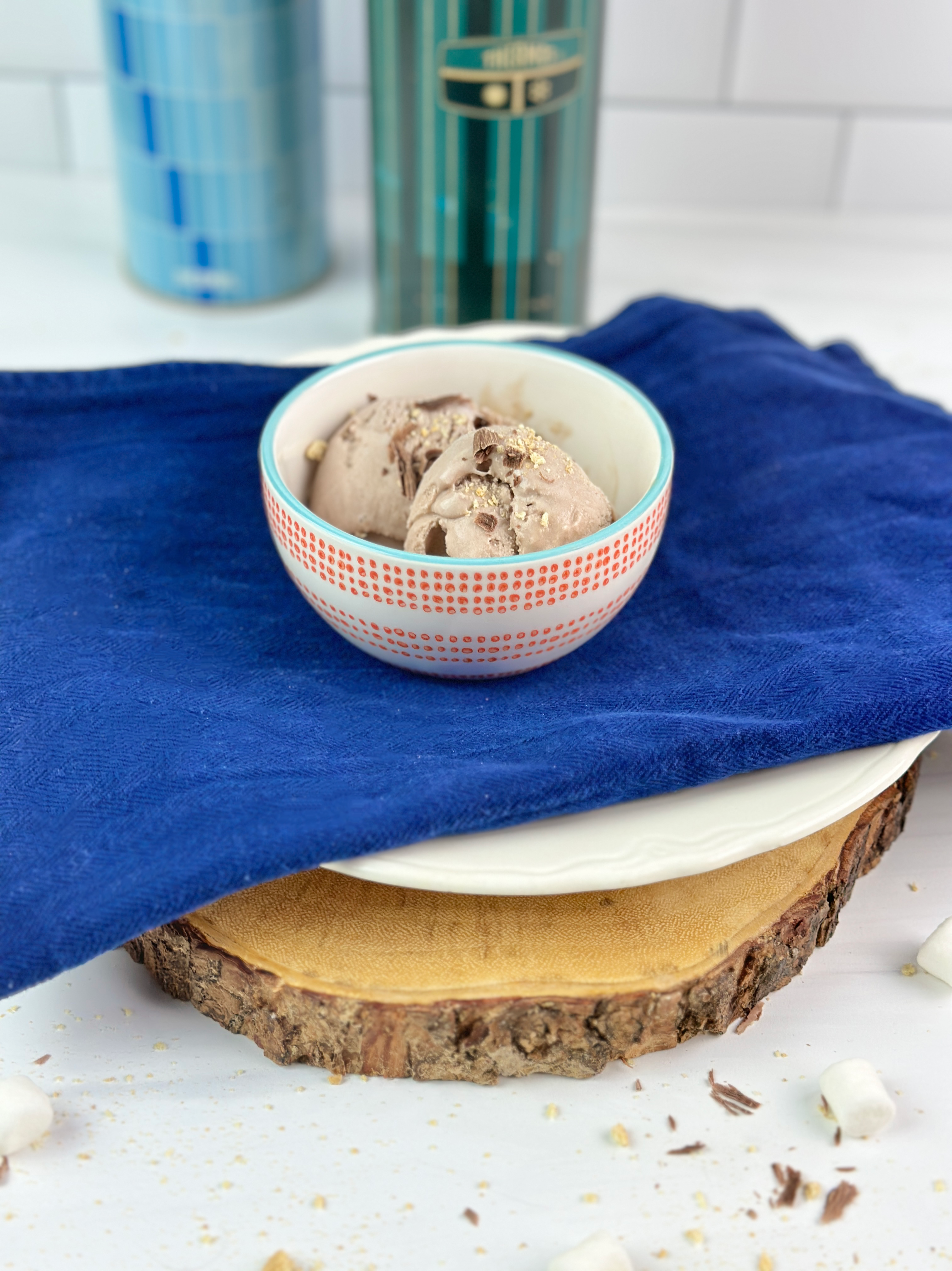 This delicious S'mores Ice Cream is easy to make and tastes just like freshly roasted over the campfire s'mores with chocolate, marshmallow, and graham cracker.