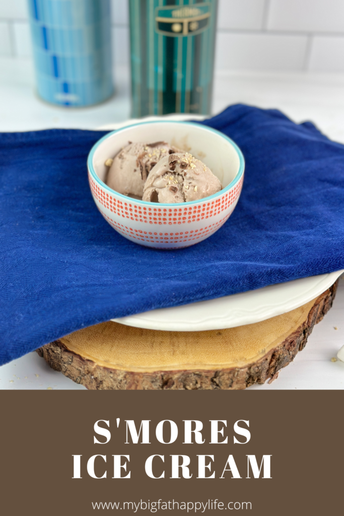 This delicious S'mores Ice Cream is easy to make and tastes just like freshly roasted over the campfire s'mores with chocolate, marshmallow, and graham cracker.