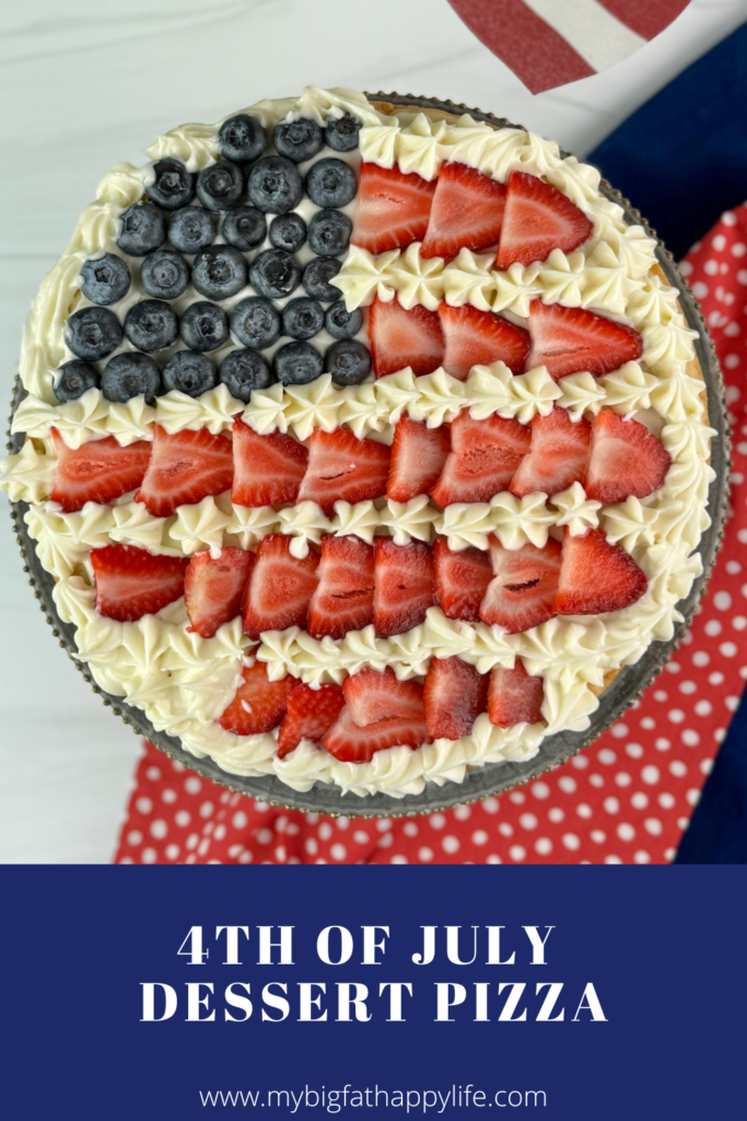 This 4th of July dessert pizza is the perfect patriotic dessert to add to your celebration of the holiday!